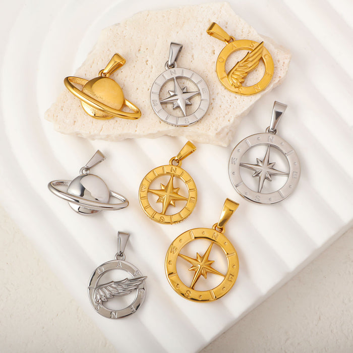 Wholesale 6pcs/set Compass North Star Ring Necklace Pendant ( Single Pendant)