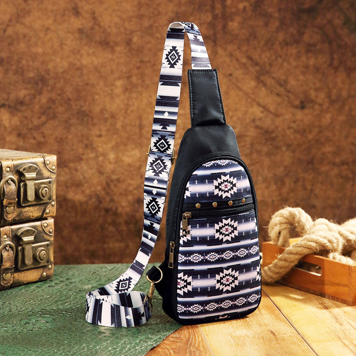 Wholesale Aztec Bohemian chest bag crossbody shoulder bag women' s bag