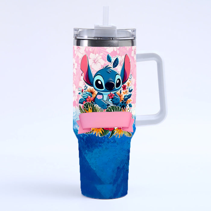 Wholesale Cute cartoon-themed 40oz stainless steel car ice bullies cup with handle.
