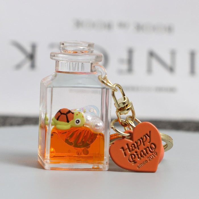 Wholesale Acrylic Floating Small Goldfish Drift Bottle Keychain JDC-KC-RunX018