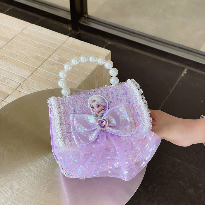 Wholesale Children's bag, fashionable lace pearl handbag