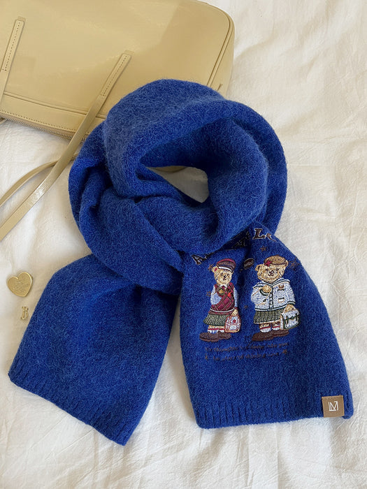 Wholesale Embroidered Academy Style Bear Knitted