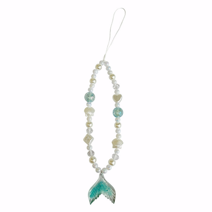 Wholesale mermaid tail pearl mobile phone lanyard mobile phone chain