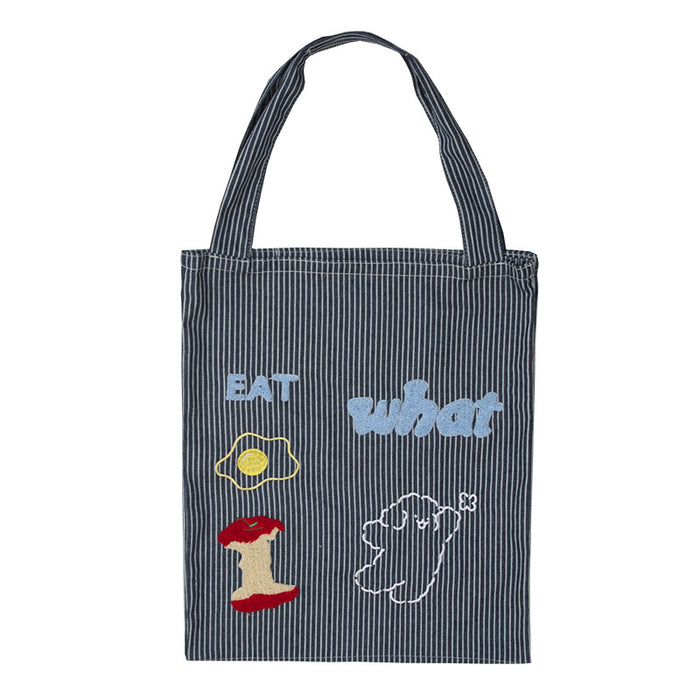 Wholesale Fashionable striped canvas bag, large capacity commuting tote bag, fashionable casual shoulder bag, cloth bag