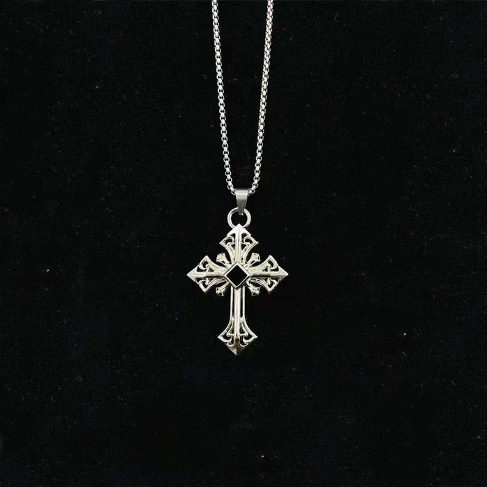 Wholesale Alloy Diamond Pendant Cross Necklace JDC-NE-LiR001