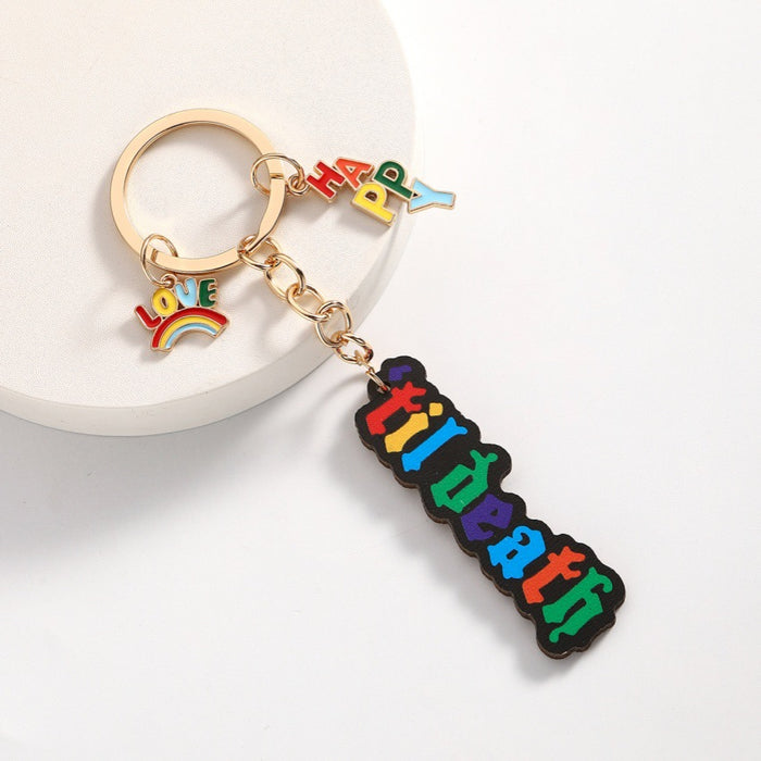 Wholesale Wooden BEKIND Letter Keychain JDC-KC-RongRui033