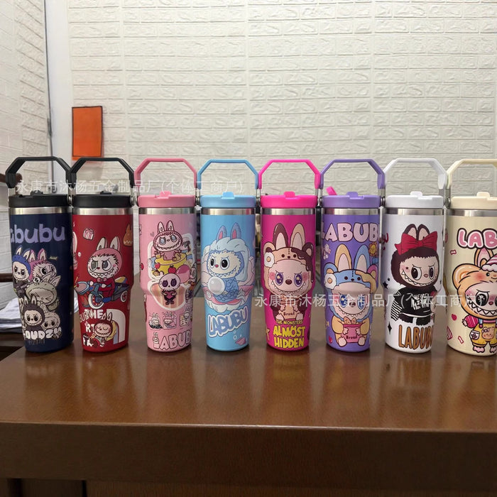 Wholesale Cartoon Stainless Steel Double-Drink Large-Capacity Insulated Cup for Car Use,  Single-Drink and Double-Drink Portable Cup,  Ice Cup