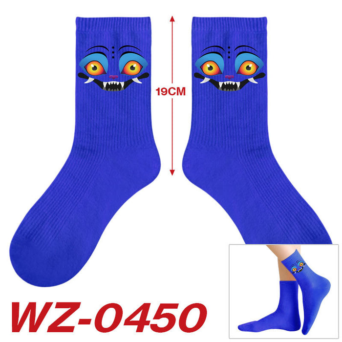 Wholesale Kpop Cute cartoon-themed printed colorful mid-calf socks