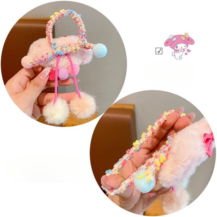 Wholesale Children's Cute Headband Cartoon Hair Rope High Elasticity Ponytail Plush Hair Accessories JDC-HS-FX002