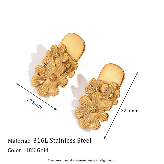 Wholesale Stainless Steel Plated 18K Gold Irregular Geometric Heart Earrings JDC-ES-MengJ008