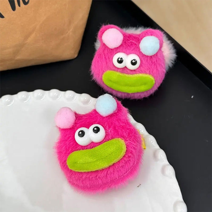 Wholesale Cartoon Cute Little Monster Plush Hair Clips Hair Scrunchies JDC-HC-Yika005