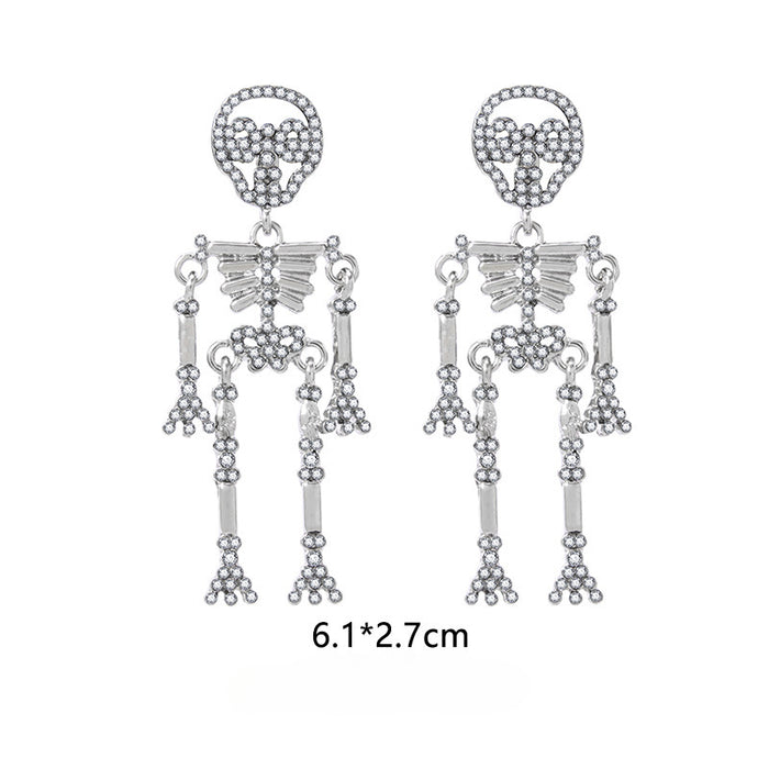 Wholesale 5pcs Halloween Series Skull Pumpkin Zinc Alloy Earrings JDC-ES-BinL009