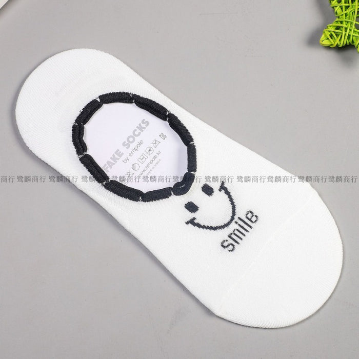 Chaussettes invisibles en gros coton souriant