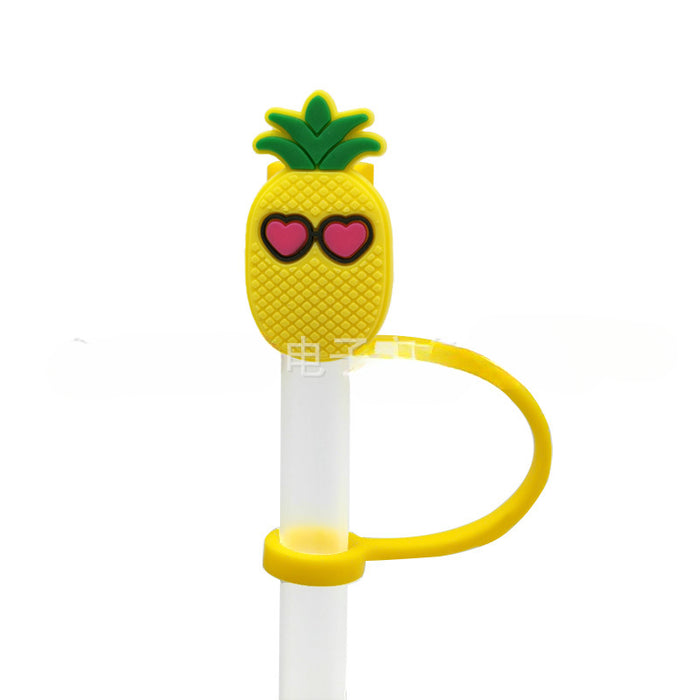 Wholesale 10pcs Silicone Plant Cartoon Straw Cover JDC-SCR-KuaJ005