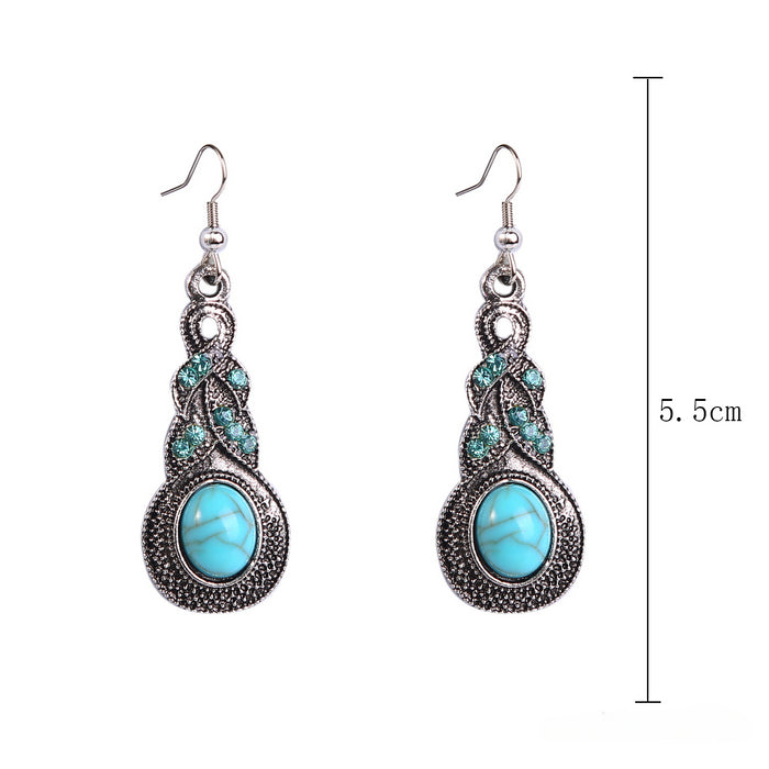 Wholesale Turquoise Ethnic Style Earrings JDC-ES-ManY048