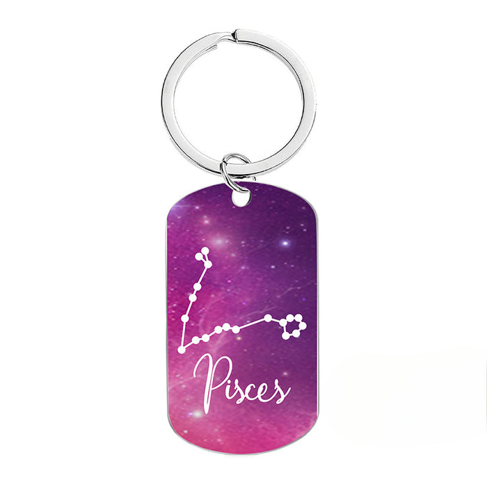 Wholesale 12 Constellations Metal Keychains JDC-KC-GangGu056