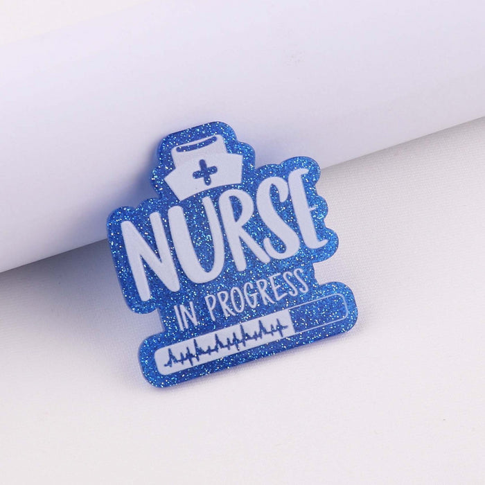 Wholesale 10pcs Cartoon Nurse Acrylic Patch Telescopic Buckle Accessories JDC-FK-OuYie001