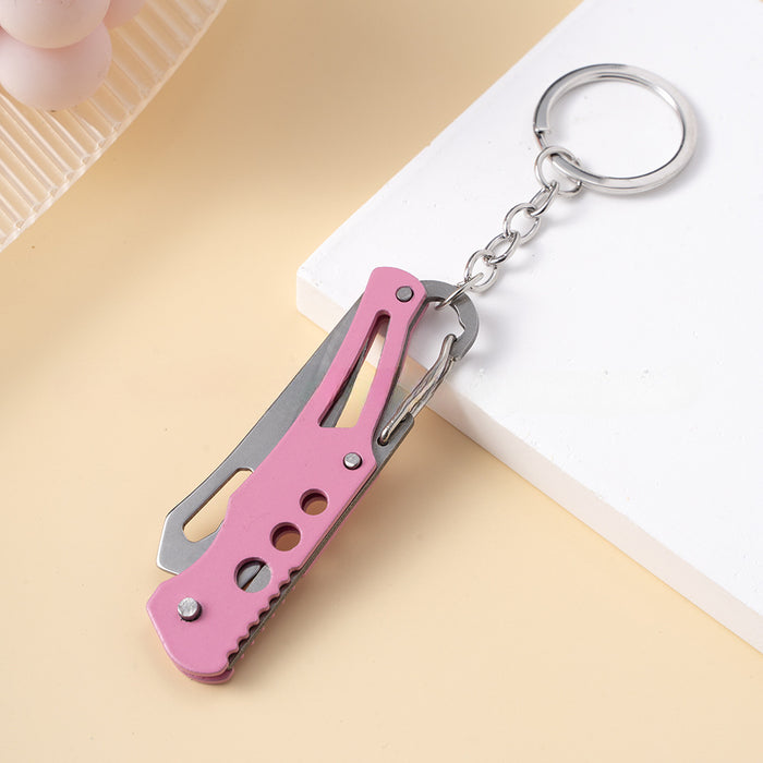 Wholesale Stainless Steel Portable Carry-On EDC Folding Knife Keychain JDC-KC-ZY050