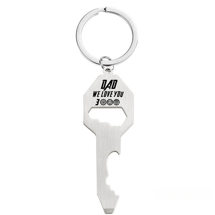 Wholesale Multifunctional Bottle Opener Screwdriver Wrench Father's Day Alloy Keychain JDC-KC-GangGu047