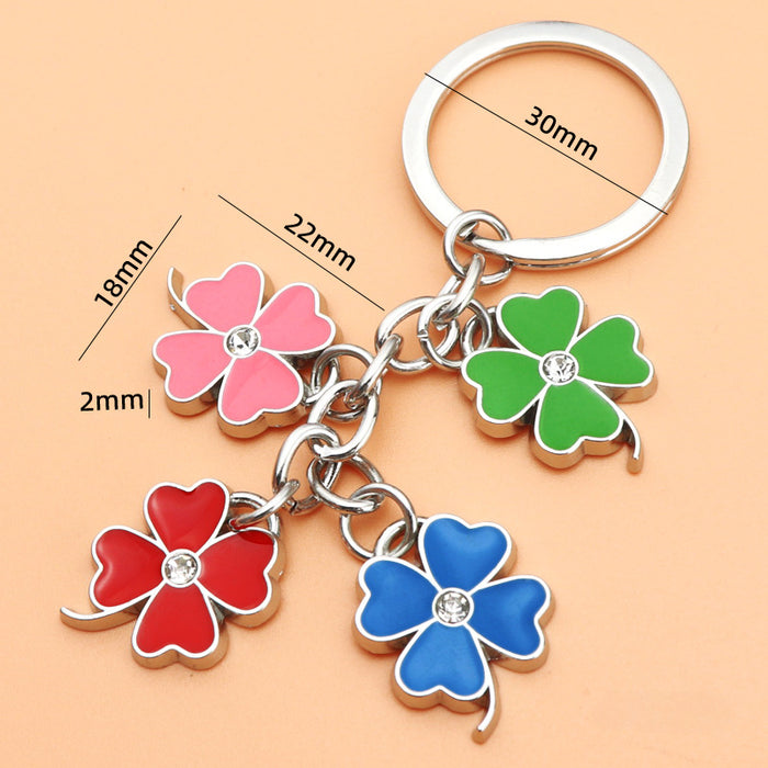 Wholesale Zinc Alloy Lucky Four-leaf Clover Keychain JDC-KC-XunX018