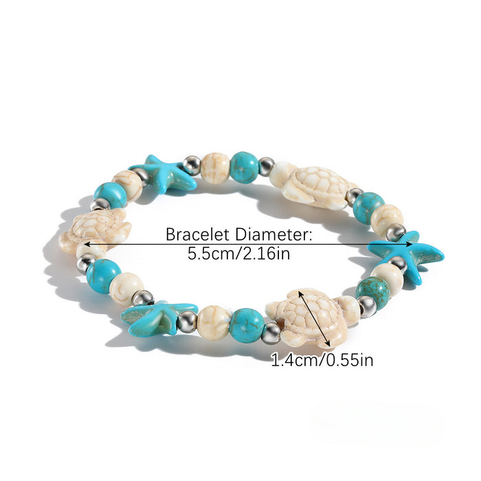 Wholesale Bohemian Hand-woven Knotted Shell Starfish Bracelet JDC-BT-ManY003