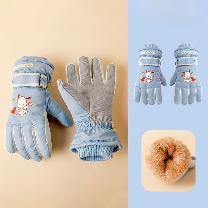 Wholesale Children's Ski Gloves Winter Baby Cute Warm Plus Velvet Thickened Boys and Girls Playing Snow Waterproof JDC-GS-Zaix001