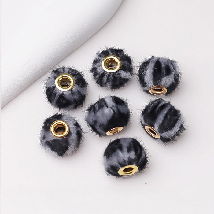 Wholesale 500PCS DIY Fur Ball Imitation Rabbit Fur Fabric Straight Hole Beads JDC-BDS-KaiMo008