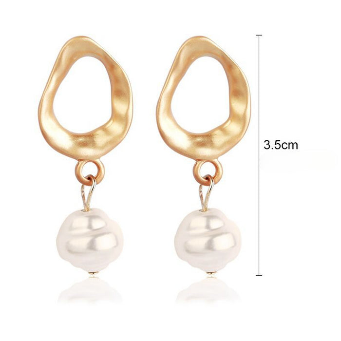 Wholesale Irregular Long Pearl Earrings JDC-ES-ManY052