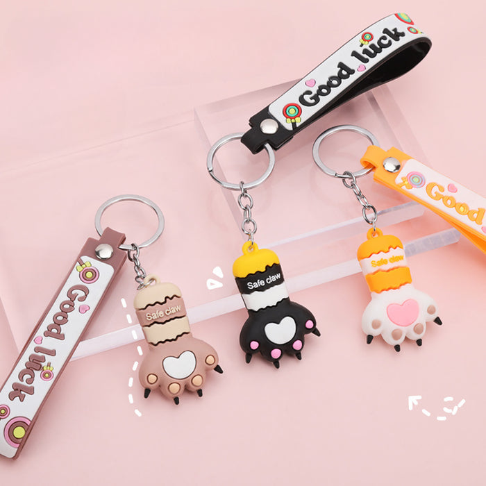 Wholesale Pvc Creative Cartoon Cat Claw Keychain JDC-KC-YiZhuo004