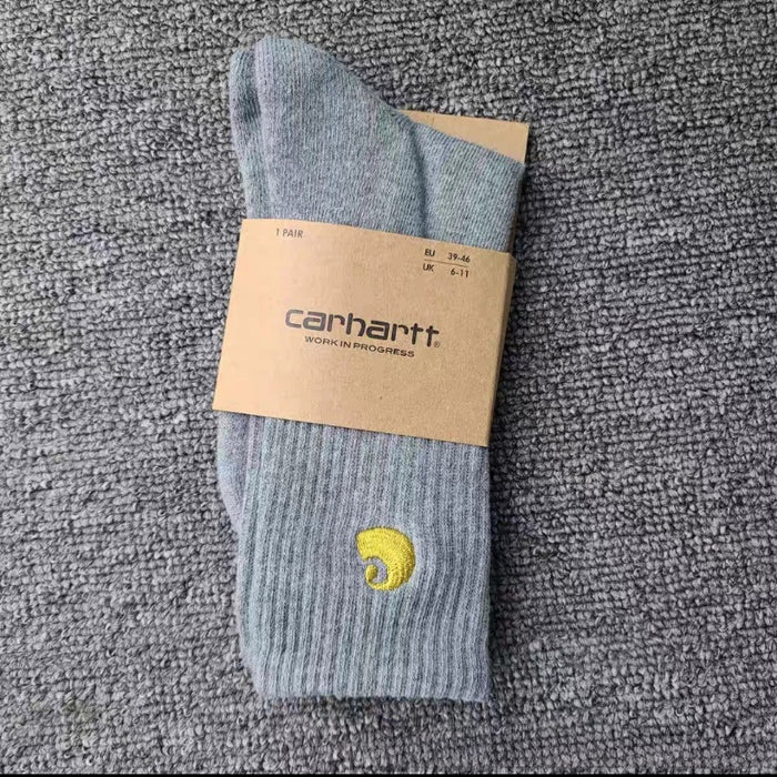 Wholesale Cotton Carhartt Terry Sole Embroidery Black and White Socks JDC-SK-Kuos005