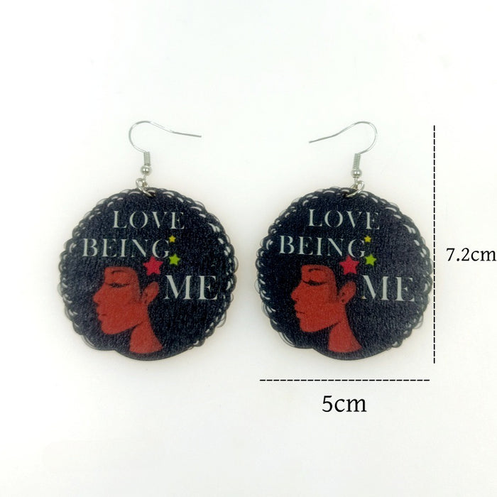 Wholesale Wooden African Map Earrings JDC-ES-Yinxue005