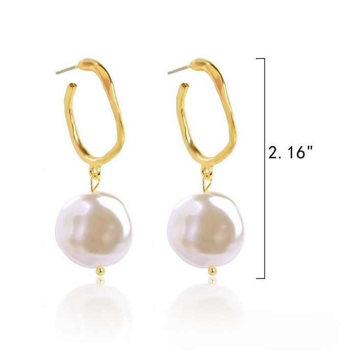 Wholesale Irregular Long Pearl Earrings JDC-ES-ManY052