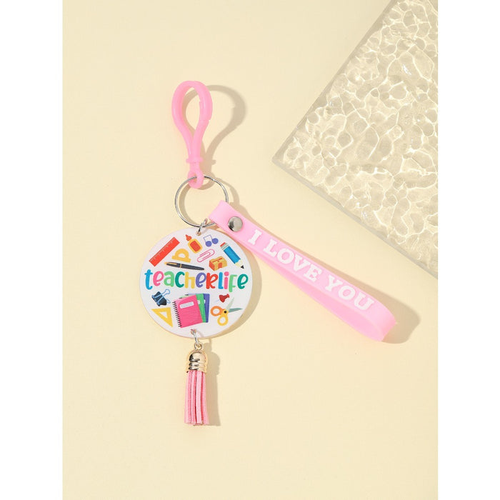 Wholesale Graduation Season Acrylic English Letter Slogan Keychain JDC-KC-RongR002