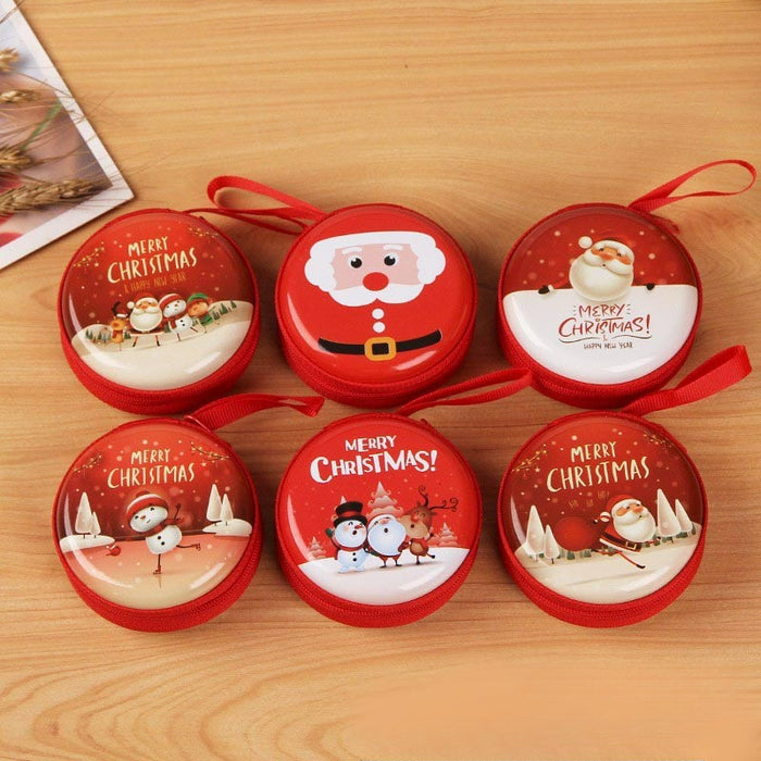 Wholesale Christmas Round Cartoon Tinplate Coin Purse Wallet JDC-WT-Xiangz002