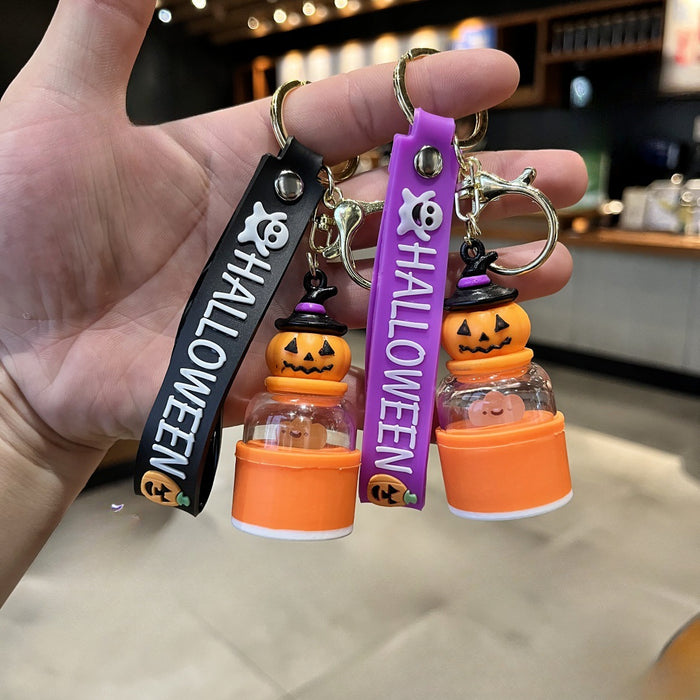 Wholesale Halloween Pumpkin Silicone Keychain JDC-KC-Biaopan001