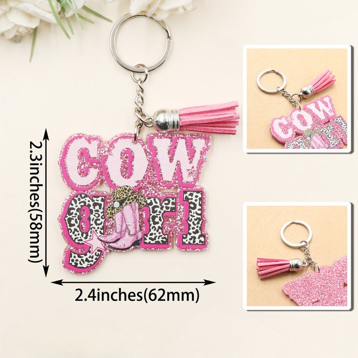 Wholesale Western Style Letters Acrylic Keychain JDC-KC-XYan003