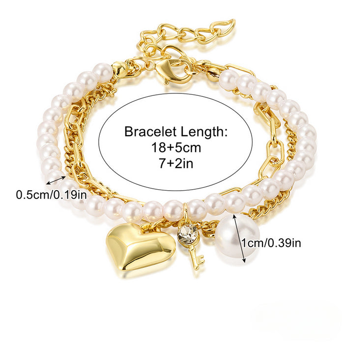 Wholesale Multi-layer Pearl Bracelet Set JDC-BT-ManY005