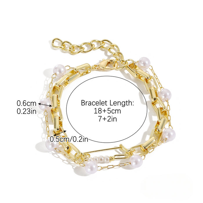 Wholesale Multi-layer Pearl Bracelet Set JDC-BT-ManY005