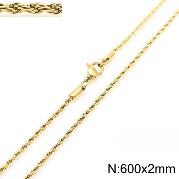 Wholesale 2pc Titanium Steel Twist Chain JDC-BT-KaLun002