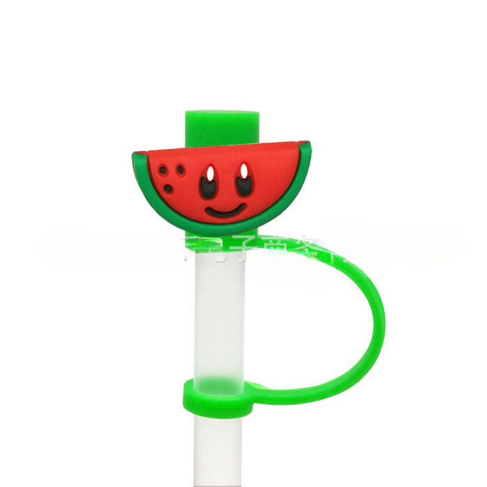 Wholesale 10pcs Silicone Plant Cartoon Straw Cover JDC-SCR-KuaJ005