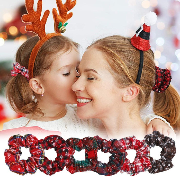 Wholesale Christmas Snowflake Hair Scrunchies JDC-HS-Heqin001