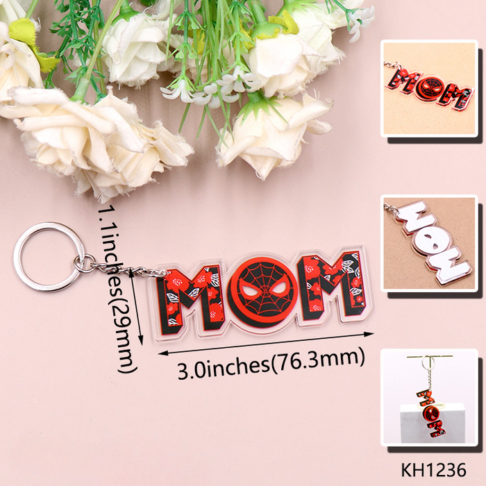 Wholesale Spider Mother's Day Acrylic Tassel Keychain JDC-KC-XYan001