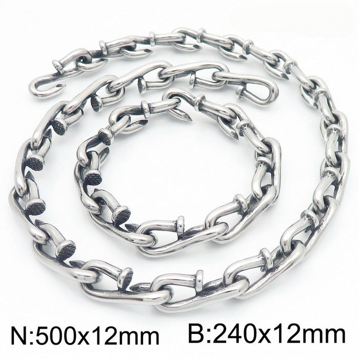 Wholesale Hook Clasp Titanium Steel Men's Bracelet JDC-BT-KaLun006