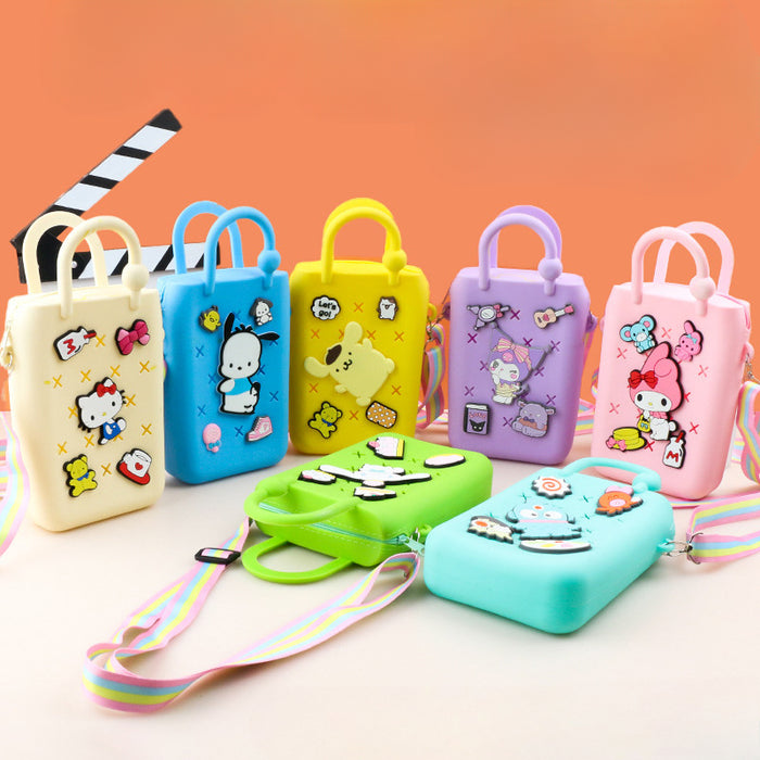 Wholesale DIY Cartoon Silicone Bag Hole Bag Beach Vacation Handbag Vegetable Basket Diagonal Cross Buckle Makeup Bag JDC-SD-HB001