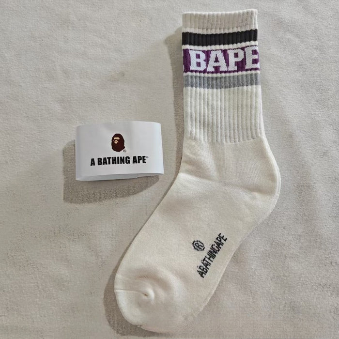 Wholesale Cotton Bape Ape Head Letter Striped Thick High Socks JDC-SK-Kuos003