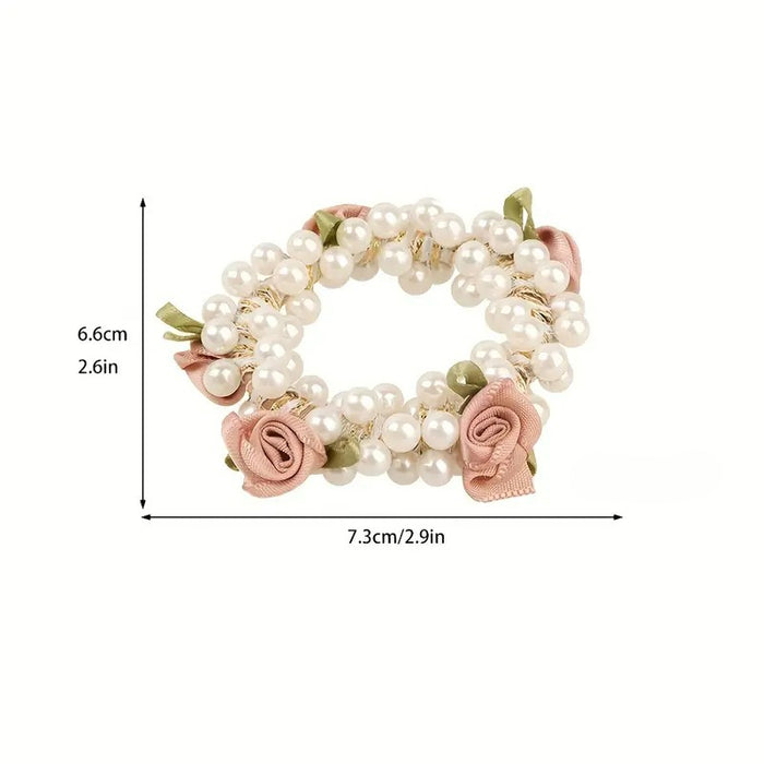 Wholesale Rose Pearl Hair Scrunchies JDC-HS-Zhenr001