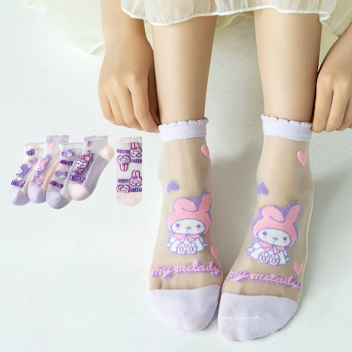 Wholesale 5 Pairs Set Summer Children's Cartoon Thin Breathable Cotton Socks JDC-SK-Pingt004