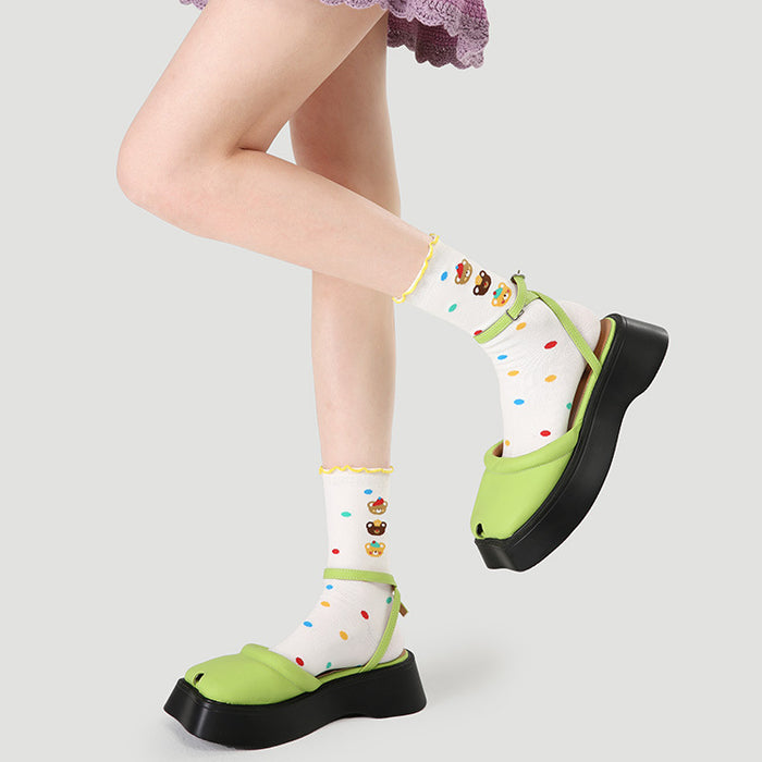 Wholesale Tube Bow Bear Cotton Middle Tube Socks JDC-SK-Xinz005