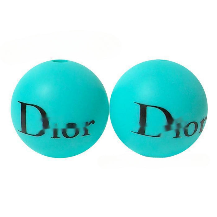 Wholesale 20PCS Round Printed Silicone Beads JDC-BDS-YuMo016