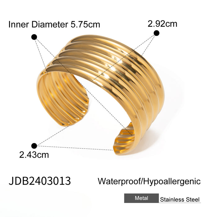 Wholesale 18k Gold Stainless Steel Multi-layer Tube Smooth Open Bracelet JDC-BT-JD111